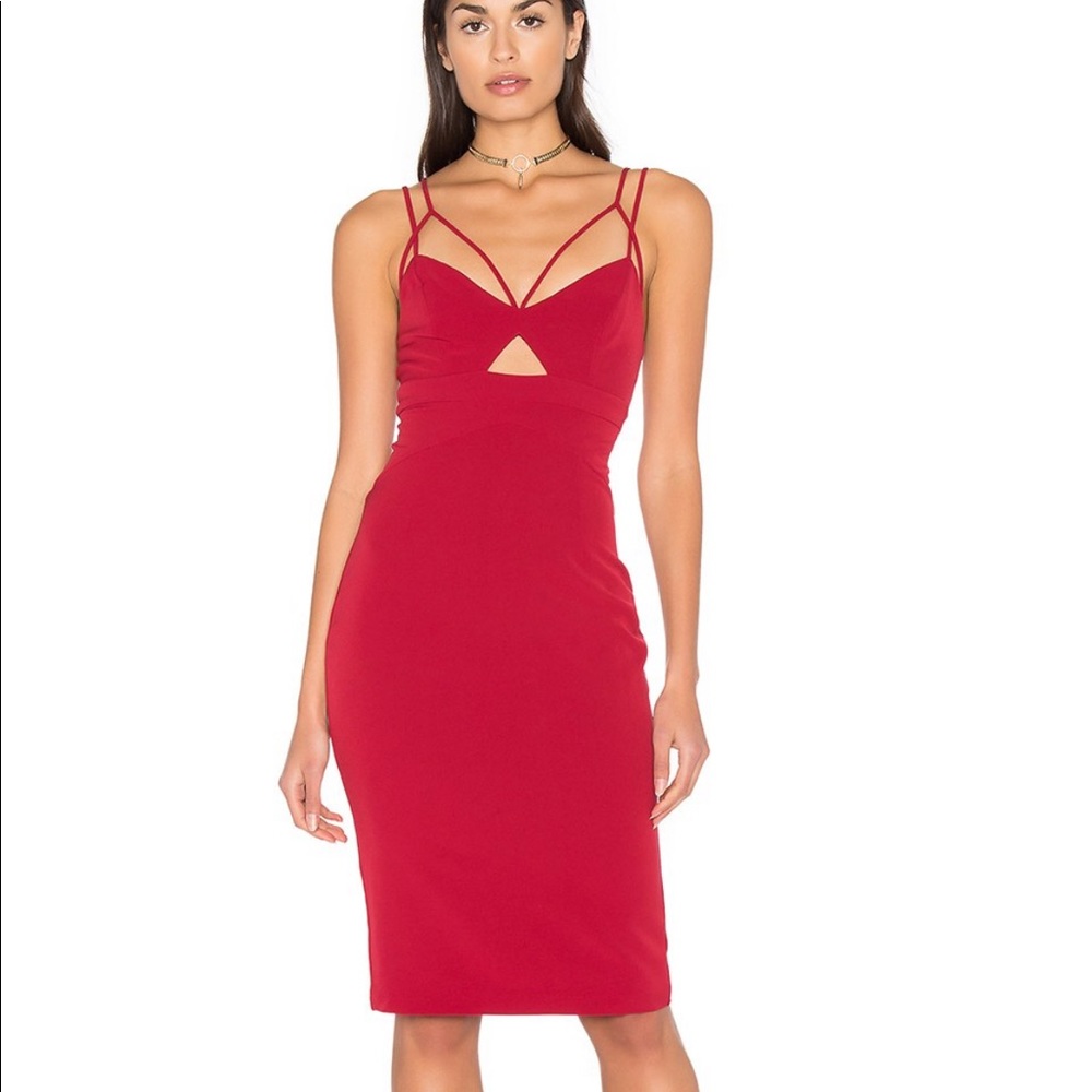 Bardot wine cutaway dress
